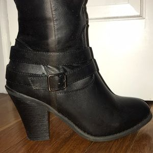 Tall black boots - wide calf